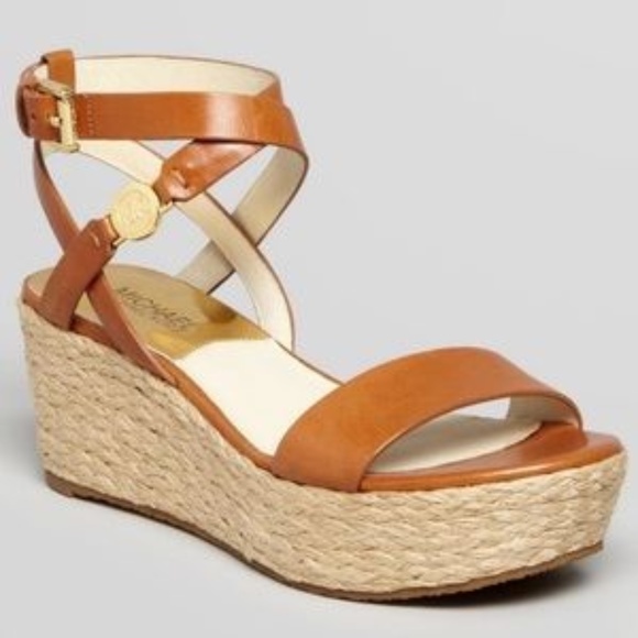 MICHAEL Michael Kors Shoes - Michael Kors Leather Platform Espadrille Sandals 7
